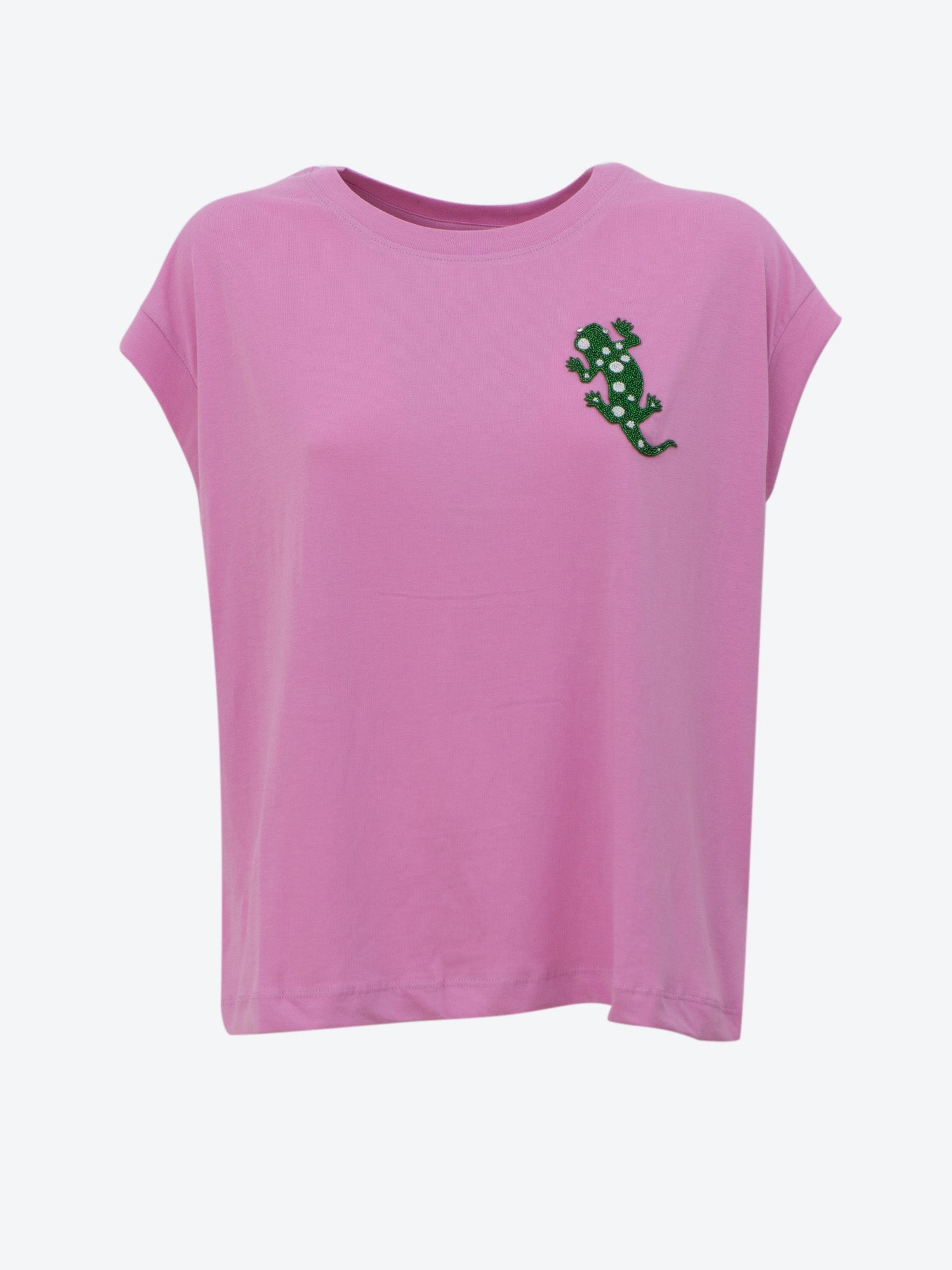T-shirt con ricamo geco