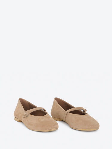 Ballerina Bebe Button in camoscio