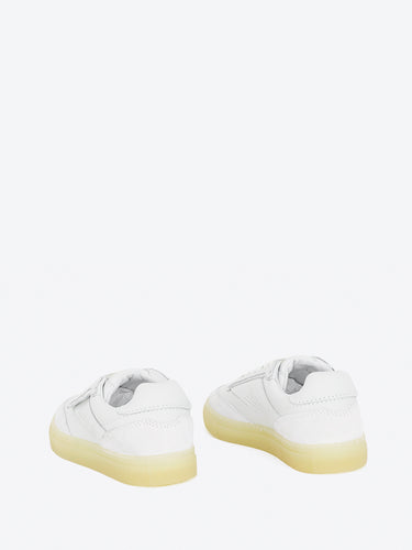 Sneakers pelle bianca/crema