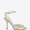 Anna F. sandalo in pelle specchio platino