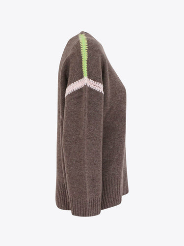 Since're maglia ricami a cotrasto