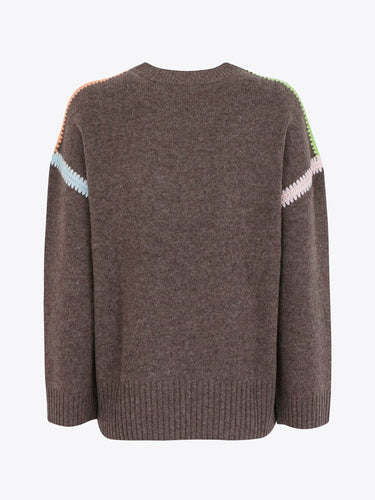 Since're maglia ricami a cotrasto