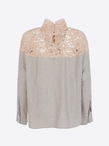 8PM Blusa Loam a righe e pizzo